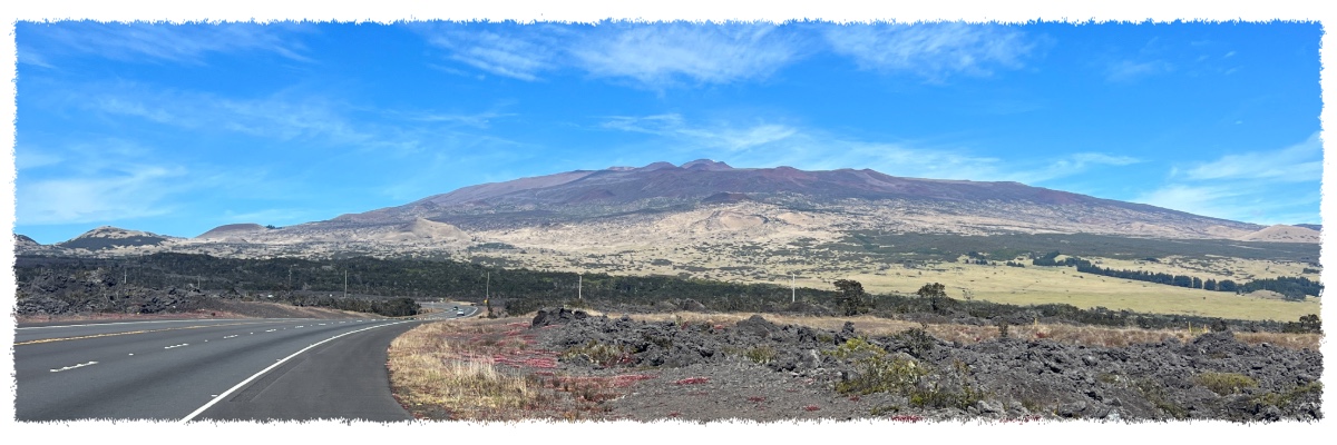 Saddle Road crossing the high desert between Mauna Kea and Mauna Loa on the Big Island.
